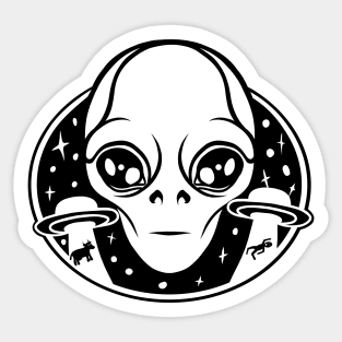 Alien Abduction UFO Extraterrestrial Flying Space Aliens Sticker